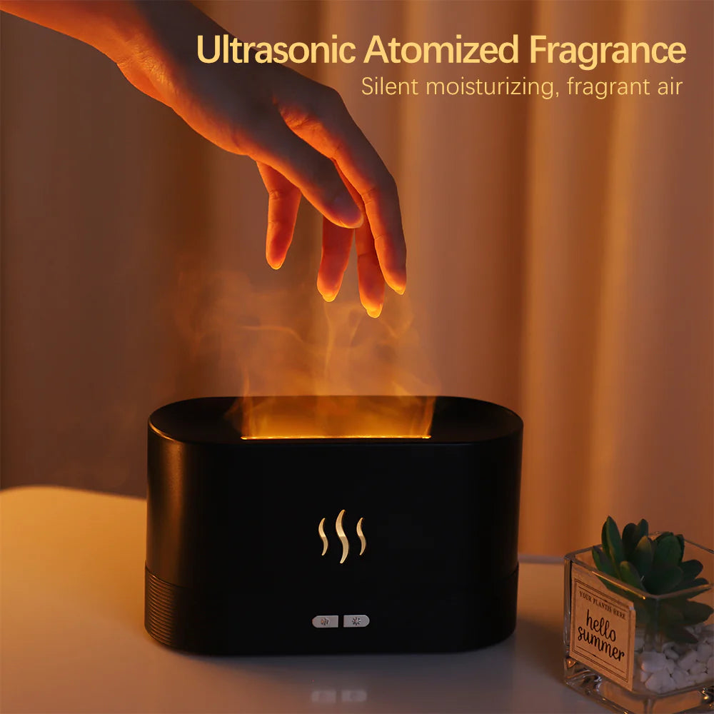 Flame Fire Humidifier Aromatherapy Diffuser Ultrasonic Aromatic Essences House Air Humidifier Home Bedroom Fragrance Diffusers