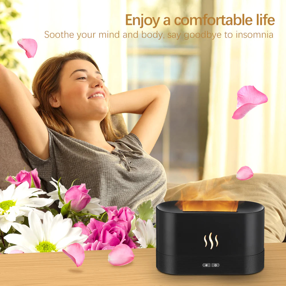 Flame Fire Humidifier Aromatherapy Diffuser Ultrasonic Aromatic Essences House Air Humidifier Home Bedroom Fragrance Diffusers